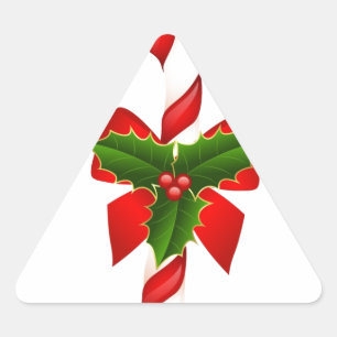 Kerstfeest Dierenfeestdag - Versiering van de kers Driehoek Sticker
