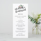 Kerstfeest Eet, Drink en Trouw Kerstbessen Menu (Staand voorkant)
