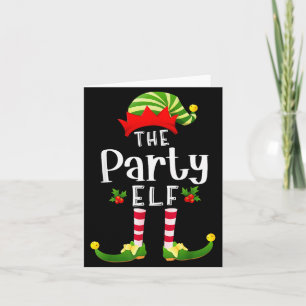 Kerstfeest Elf Bijpassende Pyjama X-mas Feest Kaart