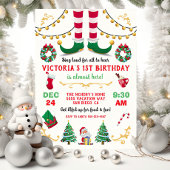 Kerstfeest Elf Birthday Kaart