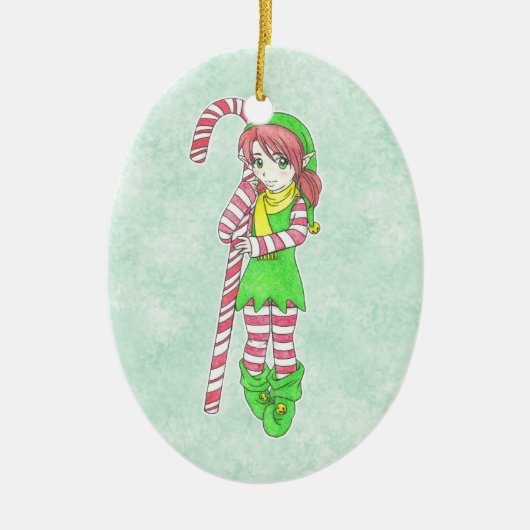 Kerstfeest Elf Ornament (Voorkant)