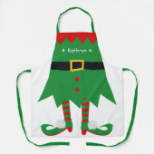 Kerstfeest Elf Santa's Helper Holiday Funny Cute Schort (Voorkant)