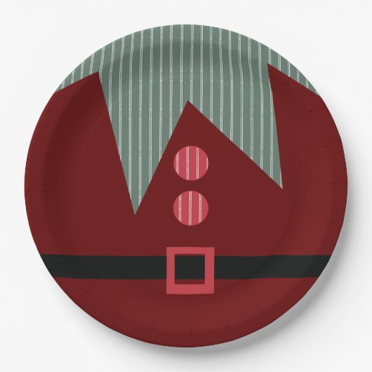 Kerstfeest Elf Suit Holiday Papieren Bordje (Voorkant)