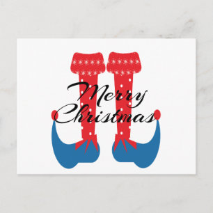Kerstfeest Elf Voeten Whimiscal Briefkaart