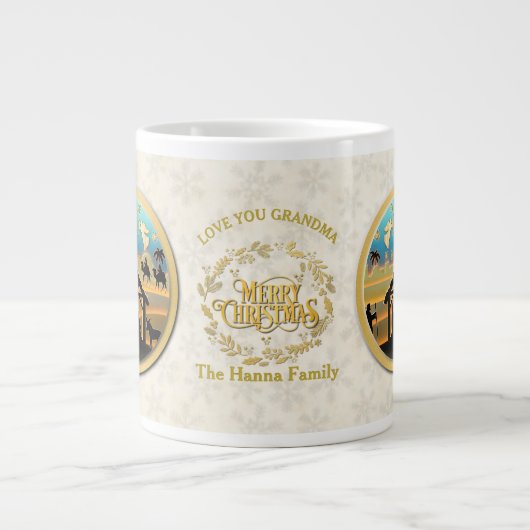 Kerstfeest en hou van je oma extra grote beker (Voorkant)