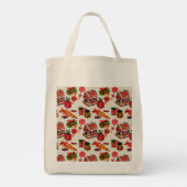Kerstfeest  Familie House Candy Cane Tote Bag (Achterkant)