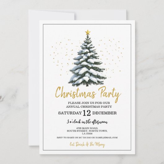 Kerstfeest Feestboom Uitnodiging (Voorkant)