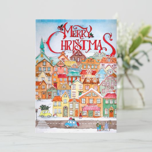 kerstfeest feestdagenkaart (Staand voorkant)