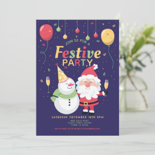 Kerstfeest feestelijke kerstman uitnodiging