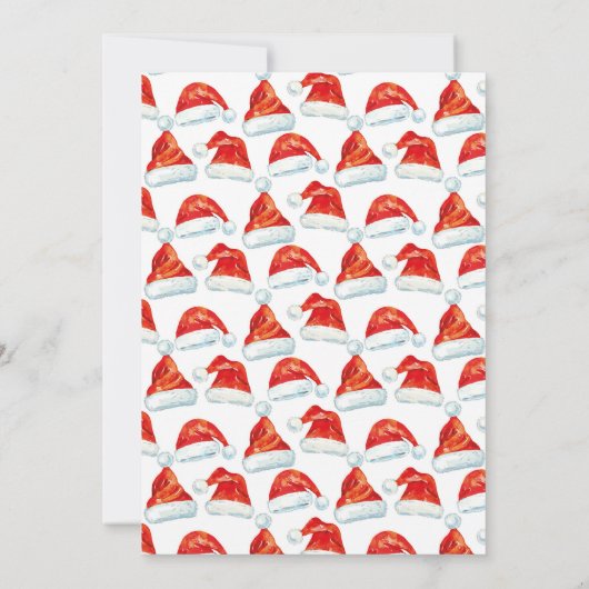 Kerstfeest Feestelijke kerstmuts Uitnodiging (Achterkant)