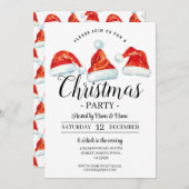 Kerstfeest Feestelijke kerstmuts Uitnodiging (Voorkant / Achterkant)