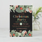 Kerstfeest feestelijke uitnodiging (Staand voorkant)