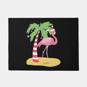 Kerstfeest Flamingo Beach Deurmat