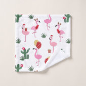Kerstfeest Flamingo | FEESTDAGEN Bad Handdoek (Wasdoekje)