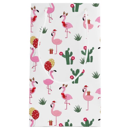 Kerstfeest Flamingo | FEESTDAGEN Klein Cadeauzakje (Voorkant)