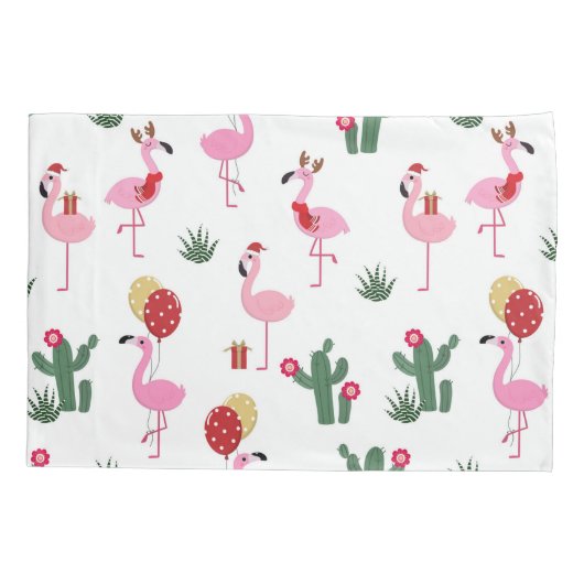 Kerstfeest Flamingo | FEESTDAGEN Kussensloop (Achterkant)