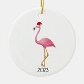 Kerstfeest Flamingo Ornament (Voorkant)