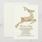 Kerstfeest Floral Deer  Feestdagen Kaart (Voorkant / Achterkant)