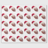Kerstfeest Football Funny Santa Holiday Cadeaupapier (Vlak)