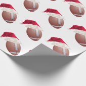 Kerstfeest Football Funny Santa Holiday Cadeaupapier (Hoek)