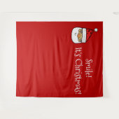 Kerstfeest Foto Booth Backdrop Smile Santa Wandkleed (Voorkant (horizontaal))