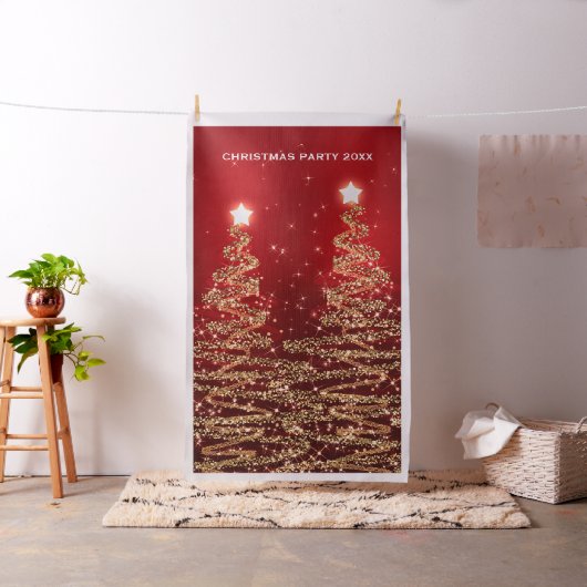 Kerstfeest Foto Booth Backdrop Trees Red Stof (Voorbeeld)