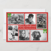 Kerstfeest Foto Collage Red Green Feestdagenkaart (Voorkant)