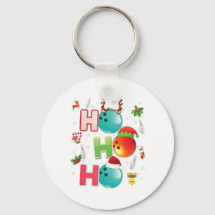Kerstfeest Fun Ho Ho Bowling Pajama Santa Lover Sleutelhanger