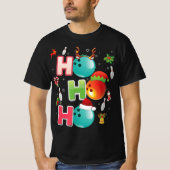 Kerstfeest Fun Ho Ho Bowling Pajama Santa Lover T-shirt (Voorkant)