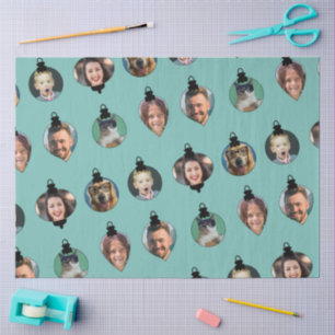 Kerstfeest Funny Family Foto: Ornaments Tissuepapier