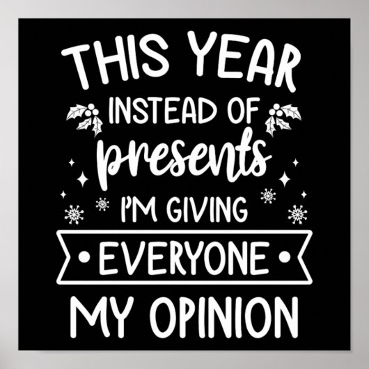 Kerstfeest Funny Holiday Gezegde Funny Xmas Gift Poster (Voorkant)