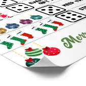Kerstfeest Gift Exchange Dice Game Poster (Hoek)