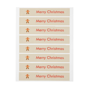 Kerstfeest Gingerbread Man Aangepaste Labels Omwikkelbaar Adreslabel