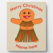 kerstfeest Gingerbrood Voman Aangepast Plaque Fotoplaat (Voorkant)