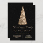 Kerstfeest Glam Gold Tree Sparkle Kaart (Voorkant / Achterkant)