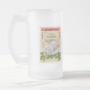 kerstfeest Glas in lood Matglas Bierpul