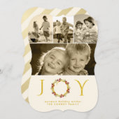 Kerstfeest Glitter Floral Wreath Die Cut Feestdagenkaart (Voorkant / Achterkant)