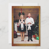 Kerstfeest Glitter Fun Foto's Feestdagenkaart (Voorkant)