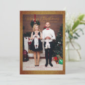 Kerstfeest Glitter Fun Foto's Feestdagenkaart (Staand voorkant)