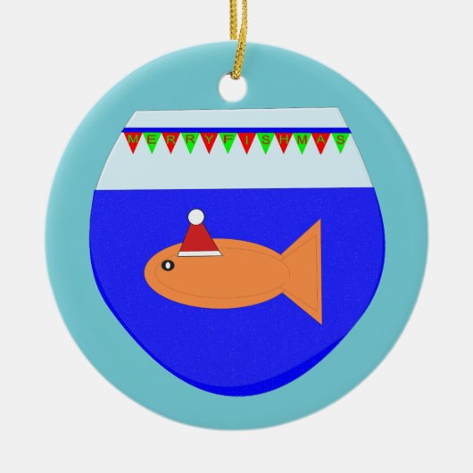 kerstfeest Goldfish Custom Ornament (Voorkant)