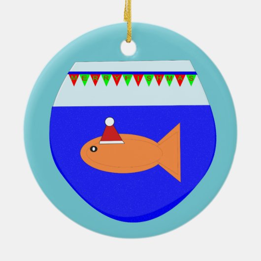 kerstfeest Goldfish Custom Ornament (Achterkant)