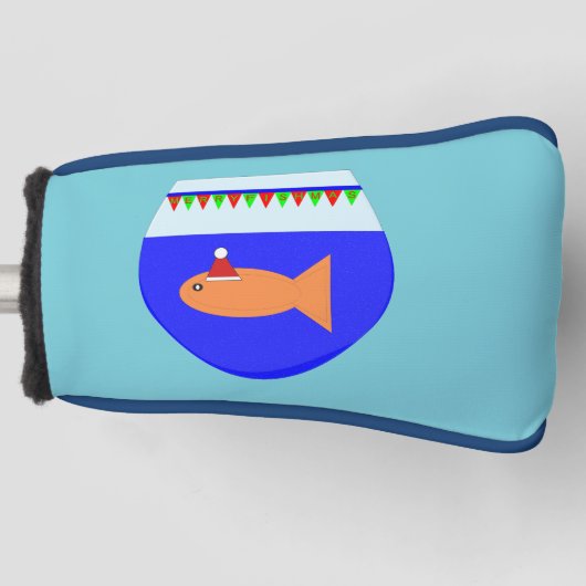 Kerstfeest Goldfish Putter Hoesje Golfheadcover (Voorkant)