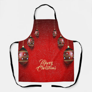 Kerstfeest Goud Rood Winter Elegant Schort