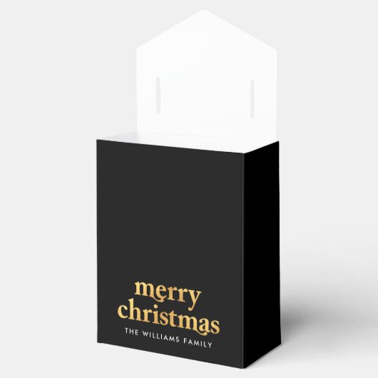 Kerstfeest Goud & Zwart Elegant Bedankdoosjes (Geopend)