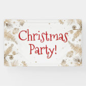 Kerstfeest, Gouden Accent, Hangen Spandoek (Horizontaal)