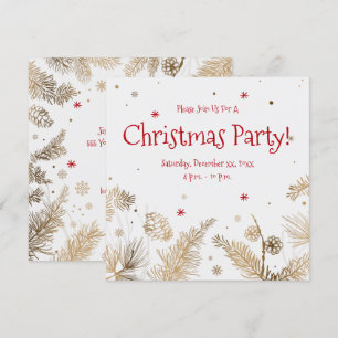 kerstfeest, gouden pins, kaart