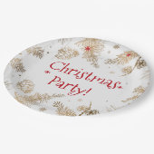 kerstfeest, gouden pins, papieren bordje (Gekanteld)