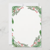 Kerstfeest Greenery Krans Uitnodiging (Achterkant)