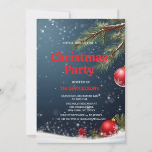 KERSTFEEST groene Boom en rode Bellen Glitter Kaart