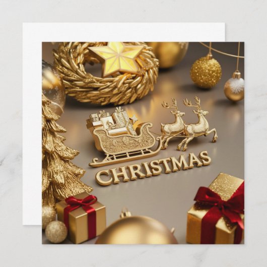 KERSTFEEST GROETEN NOTITIEKAARTJE (Voorkant / Achterkant)